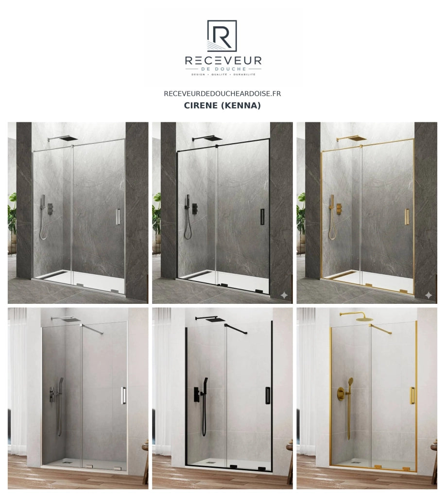 Porta doccia scorrevole 2+2 CIRENE (KENNA) 140 cm Profilo Cromo