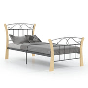 Letto singolo | Letto per adulti | Giroletto Nero in Metallo 90x200 cm