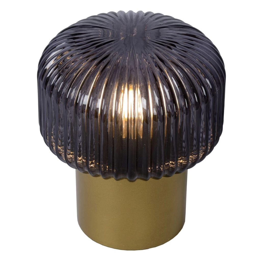 Lampada da tavolo Lucide JANY ottone vetro fumé E14 40W