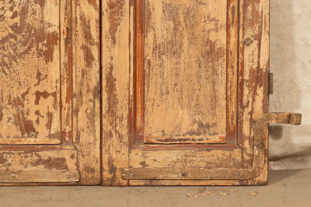 Biscottini Porta portone in legno massello e ferro da interno o da esterno vecchia e antica medievale scorrevole