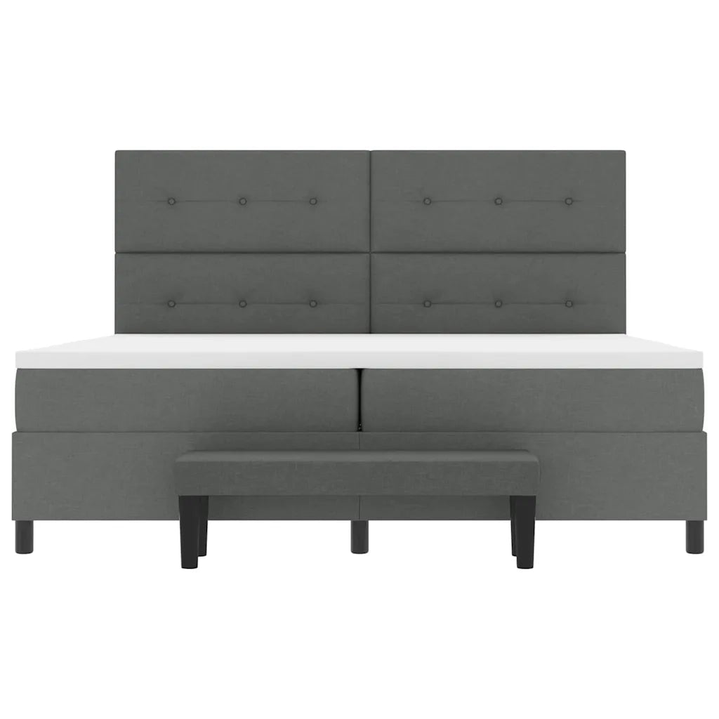 Letto a molle con materasso Grigio scuro 200 x 200 cm Tessuto 3344094