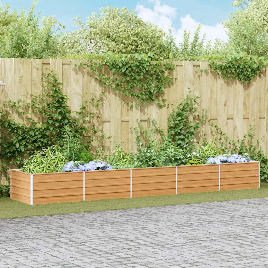Fioriere | Cassetta per fiori | Letto rialzato da giardino Marrone Chiaro 400 x 80 x 45 cm