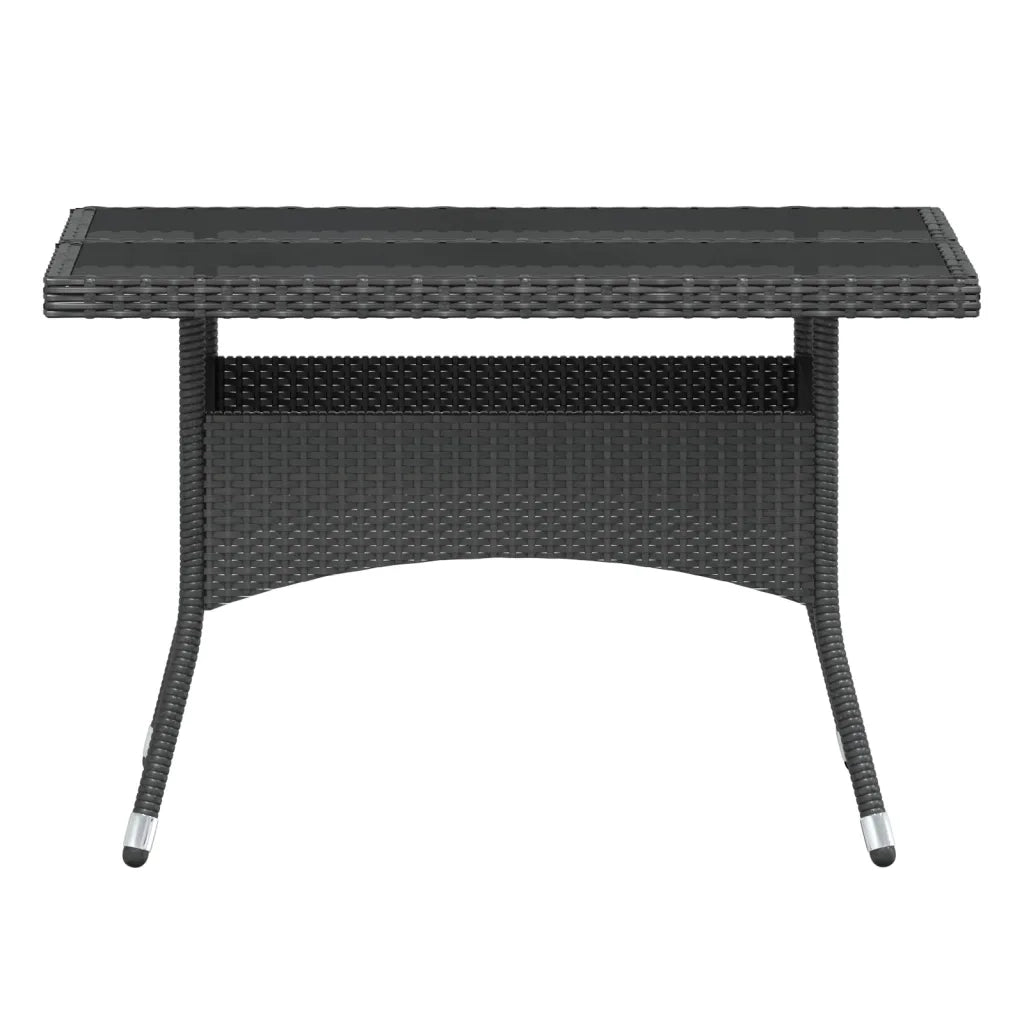 Set Pranzo da Giardino 5 pz  Polyrattan e Vetro Temperato Nero 3058354