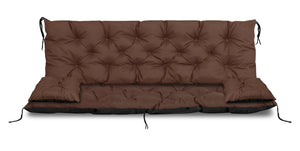 AIO FACTORY 100x60x50 cm Cuscino da giardino impermeabile Panca altalena marrone Set