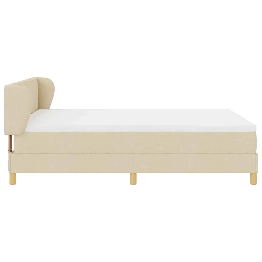 Letto a molle con materasso Crema 160 x 200 cm Tessuto 3340288