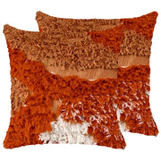 Set di 2 cuscini trapuntati in tessuto arancione 45 x 45 cm cuscini decorativi