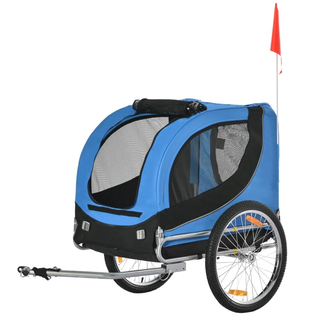 Rimorchio Bicicletta per Cani ¨C zephmum ¨C 130x73x90 cm Azzurro Nero