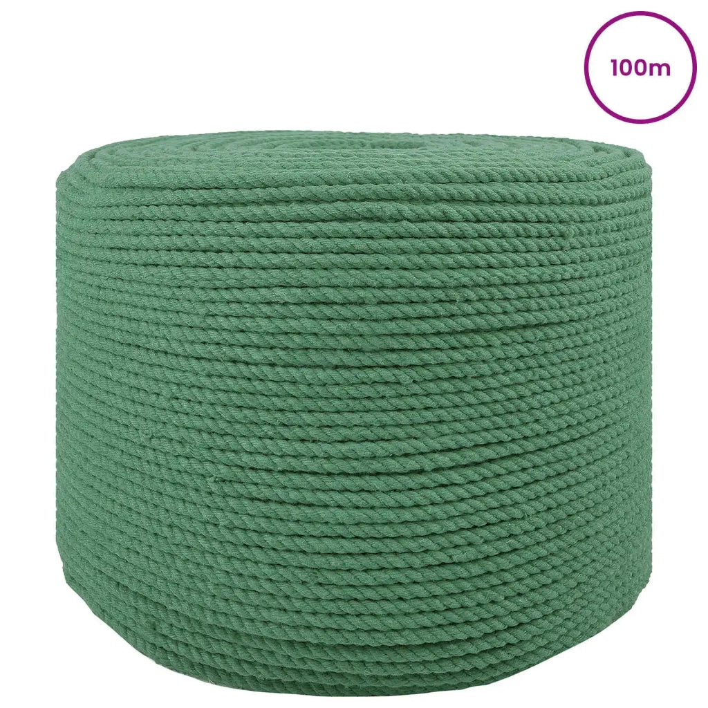Spago di Cotone 10 pz 2 mm 100 m Verde 100% Cotone 42011941