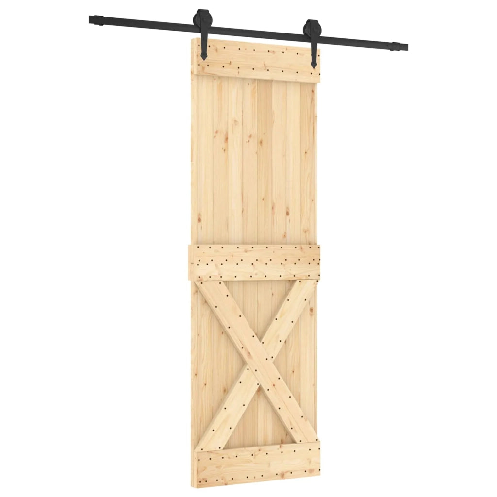 Porta scorrevole Naturale e Nero 70 x 210 cm 3445129