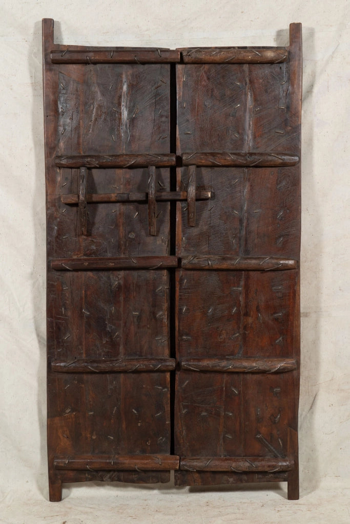 Biscottini Porta portone in legno massello e ferro da interno o da esterno vecchia e antica medievale scorrevole