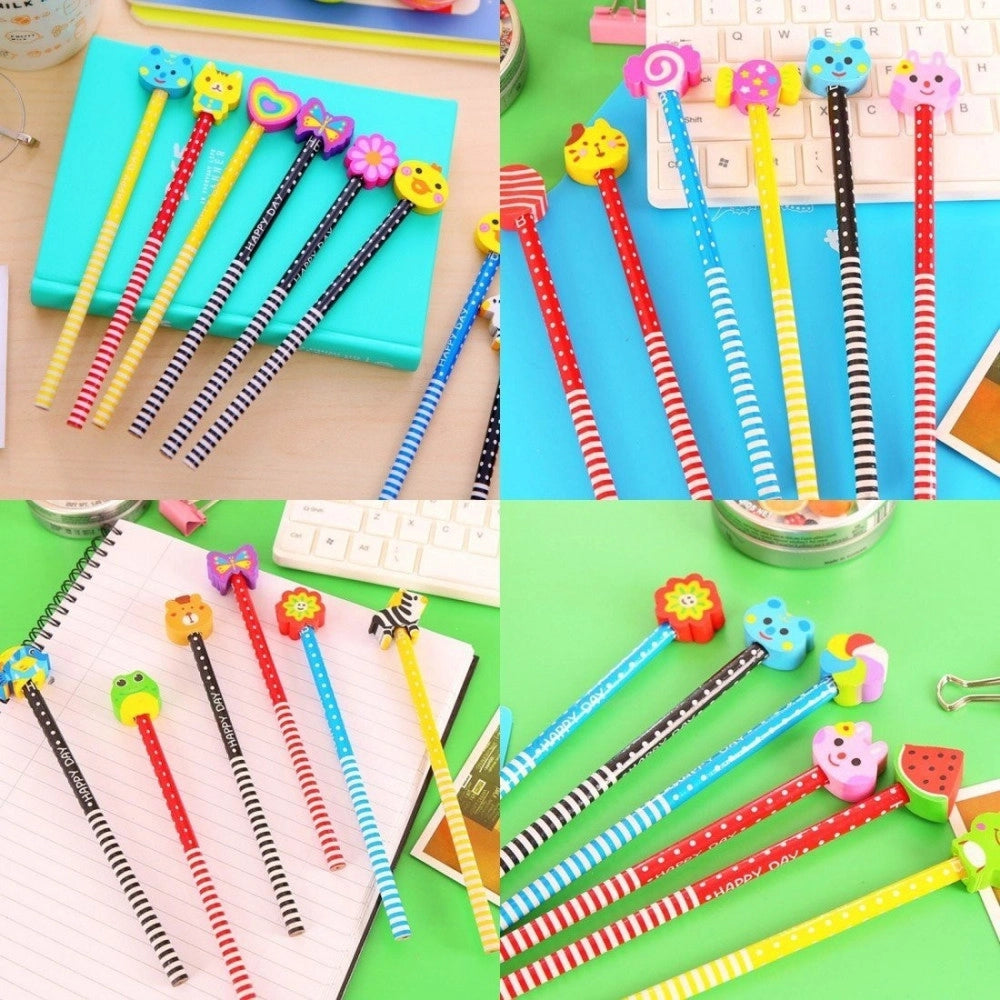Trade Shop - 12 X Bomboniera Regalino Per Festa Bambini Compleanno Matita In Legno Con Gomma -