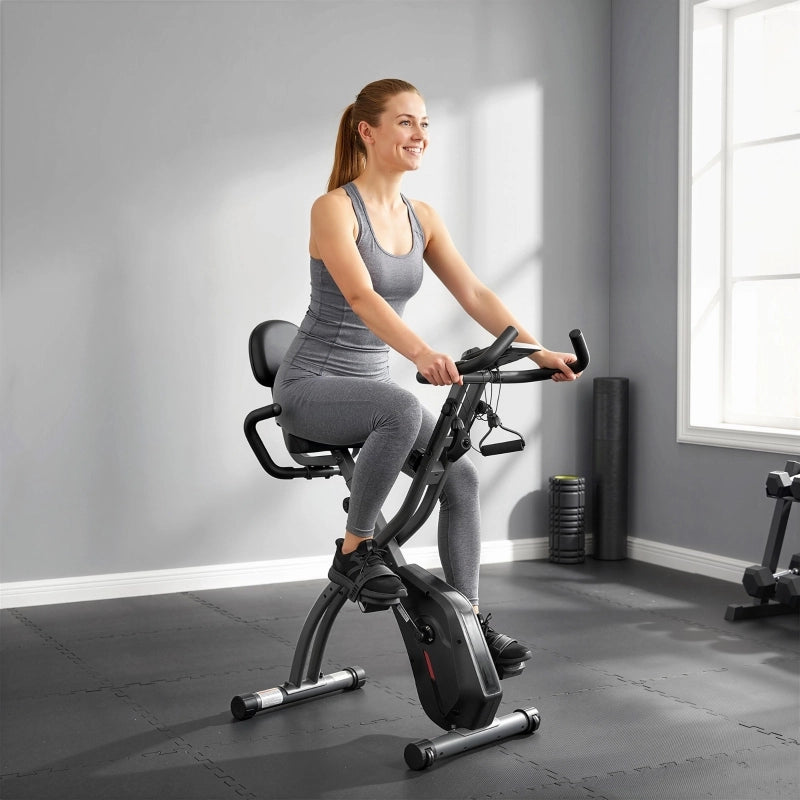 CYCLETTE 3 in 1 pieghevole nera in acciaio con Bluetooth e display LCD