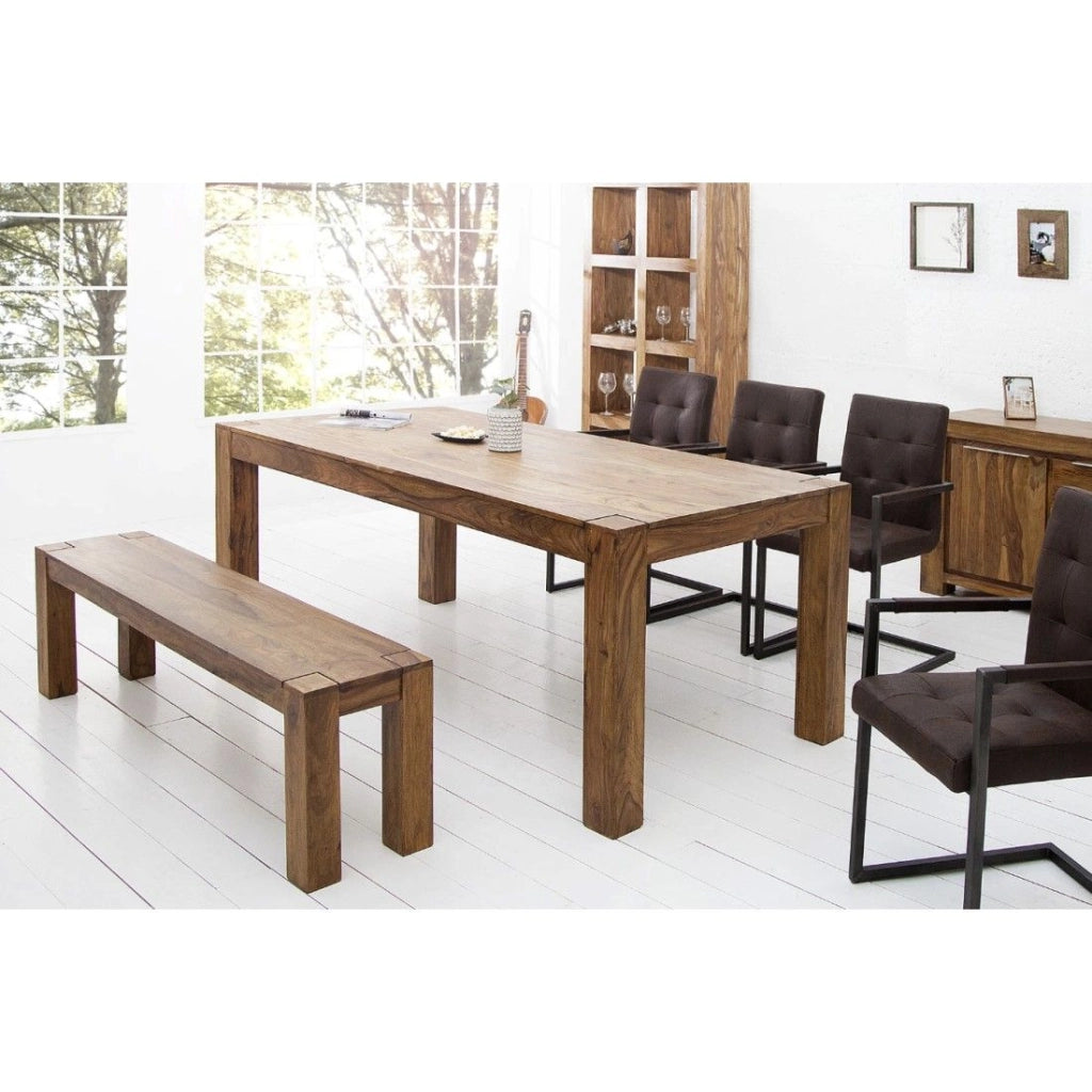 Tavolo da pranzo ORBO 160 cm – Tavolo in legno massiccio di Sheesham verniciato