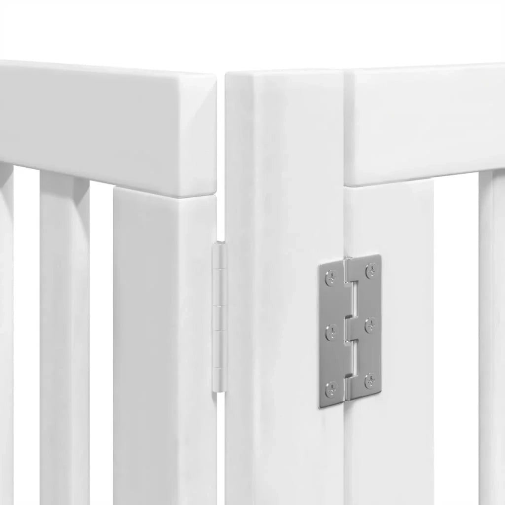 Cancelletto di sicurezza per animali domestici porta pieghevole 12 pannelli legno di pioppo bianco 02_0023128