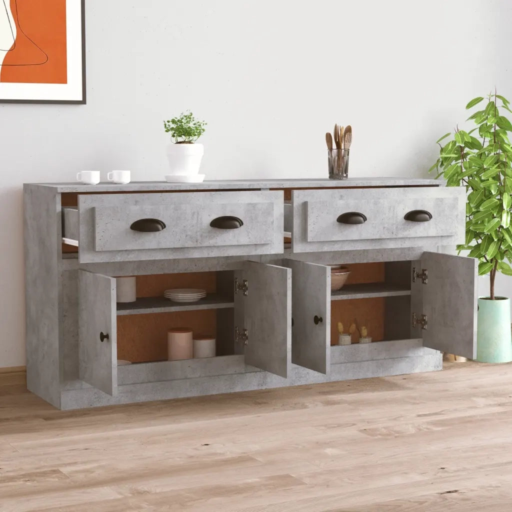 Credenze 2 pz Grigio Cemento in Legno Multistratocod mxl 125492