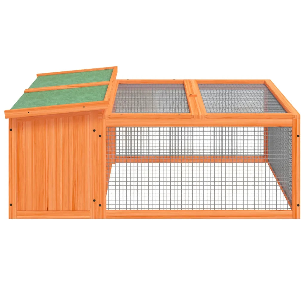 vidaXL Conigliera Marrone 117,5x97x47,5 cm in Legno Massello di Pino