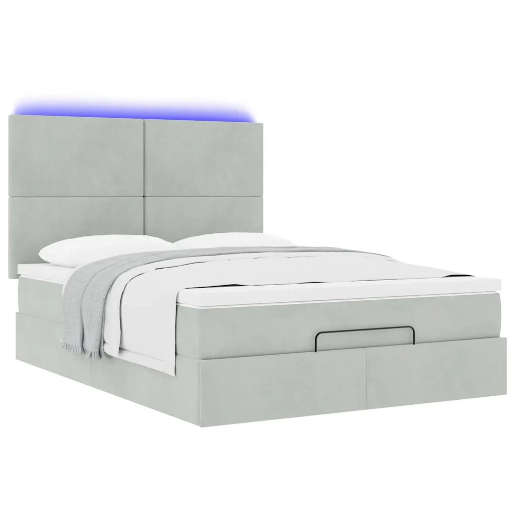 Struttura Letto Pouf con Materassi 140x190 cm Velluto 3314246