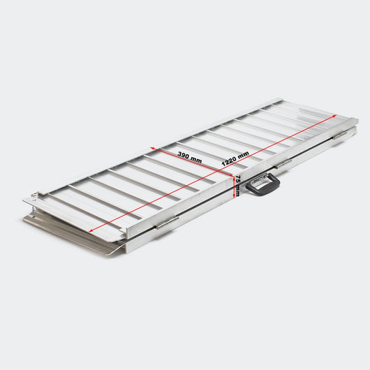 Rampa per sedia a rotelle pieghevole in alluminio antiscivolo 122 x 72 cm portata massima 270 kg nero 3416016