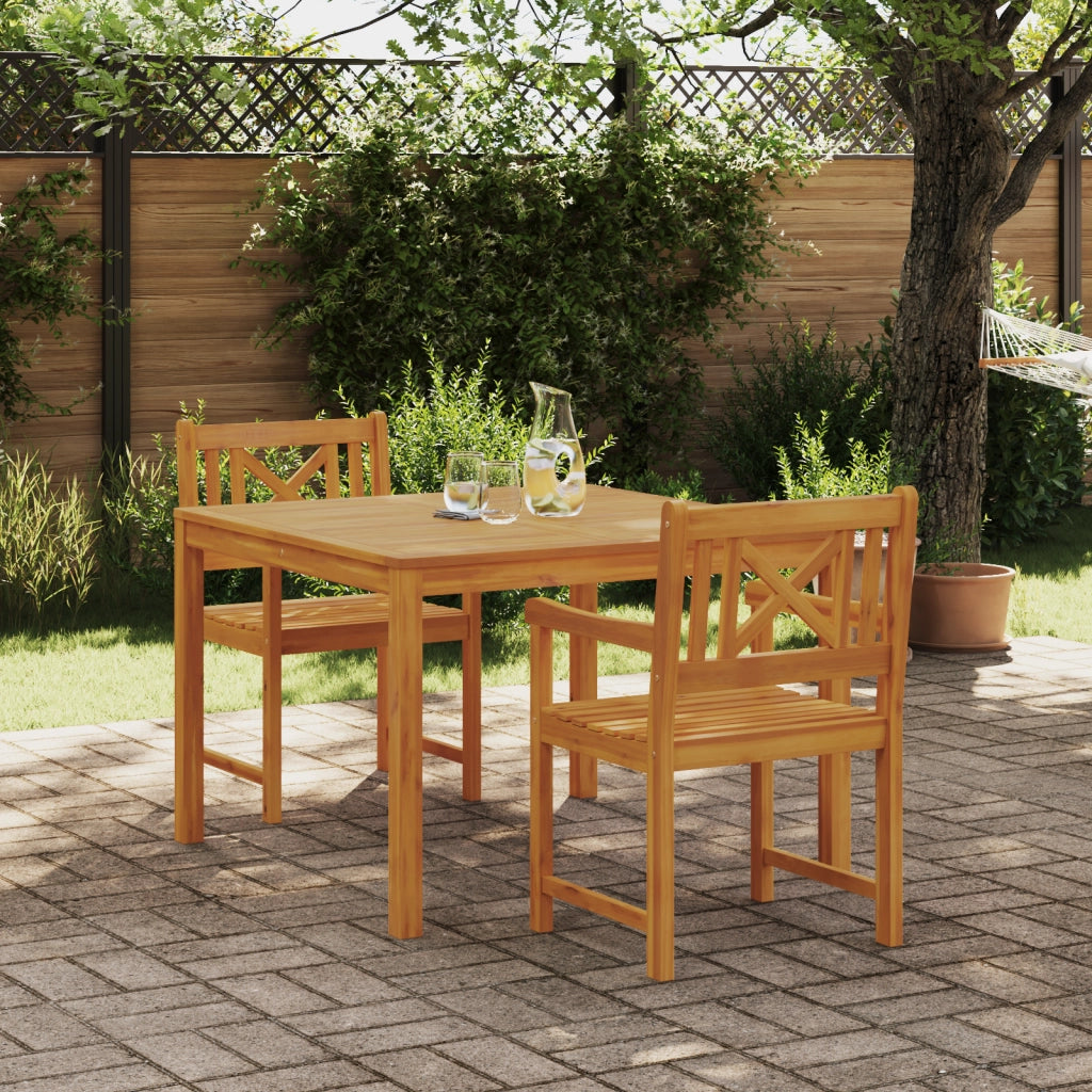 Set da pranzo da giardino  3 pezzi in legno massello di acacia