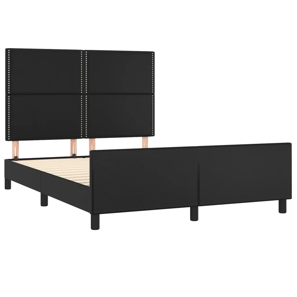 Giroletto con Testiera Nero 140x190 cm in Similpelle 3125506