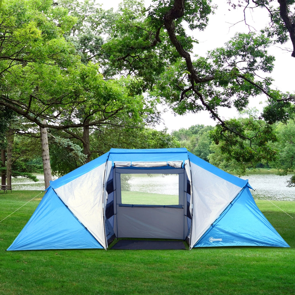 Tenda da campeggio familiare 4-6 persone ¨C Minimal ¨C Blu Bianco 430x240x170 cm