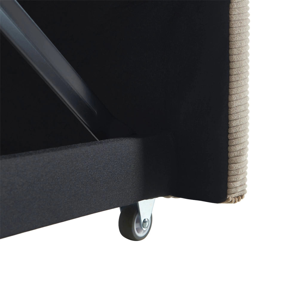 Divano letto in velluto a coste,  3 posti, beige