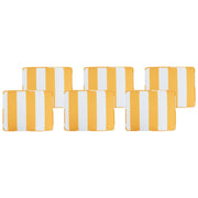 Set di 6 cuscini per sedie da esterno giallo e bianco 31 x 39 cm giardino terrazzo tessuto resistente
