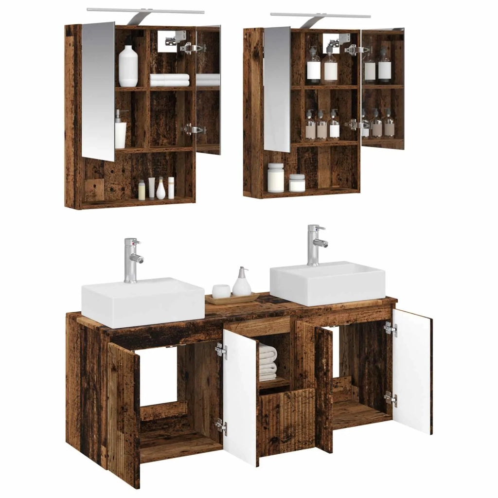 Set di Armadi da Bagno 5 pcs Legno antico Legno ingegnerizzato 3406405
