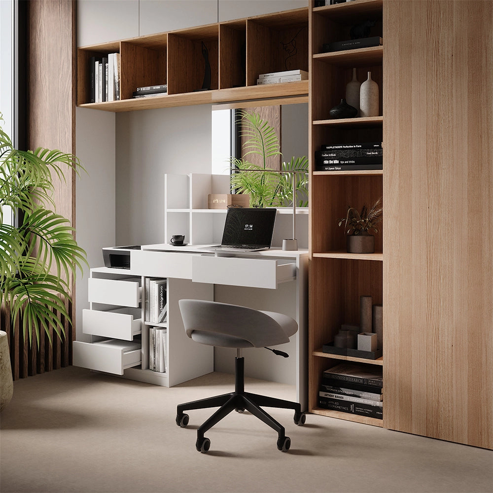 Vicco Scrivania Bianco 139.8 x 40 cm con cassetti