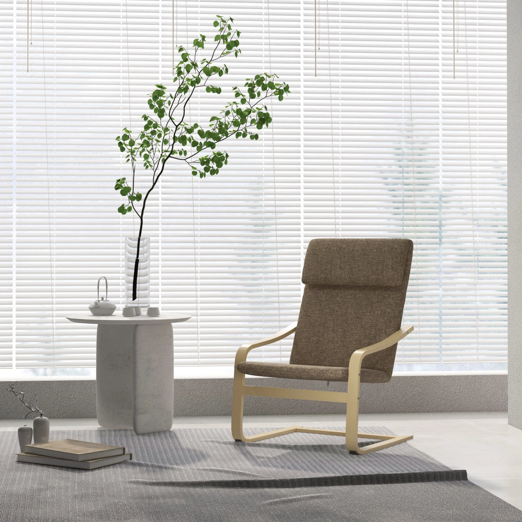 Poltrona in tessuto ¨C zephmum ¨C marrone, legno
