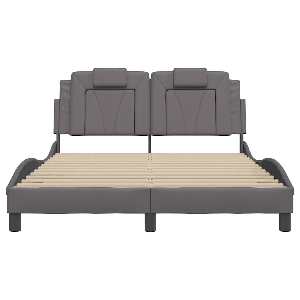 Giroletto Viana senza Materasso Grigio 140x200 cm in Similpelle 3208099