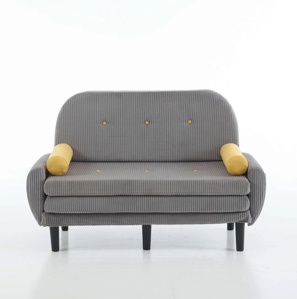 Divano multiforme 133.5x77x85 cm reclinabile in velluto grigio