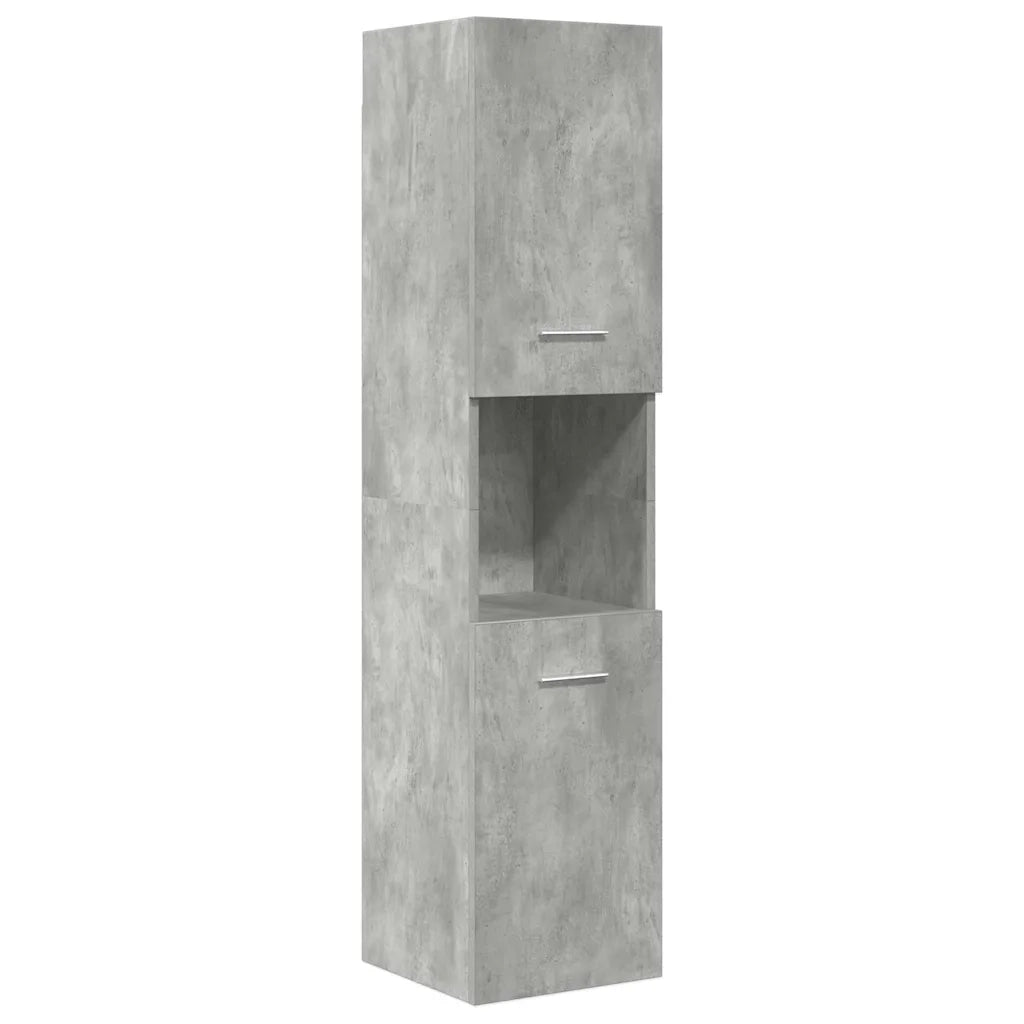 Set Mobili da Bagno 4 pz Grigio Cemento in Legno Multistrato