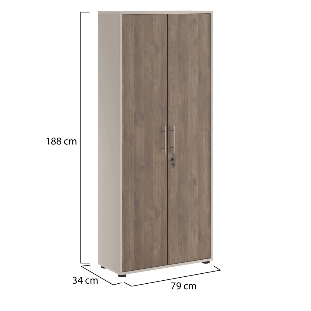 Saponara, Armadio Multiuso 2 Ante 4 Ripiani, 79x188h cm Beige