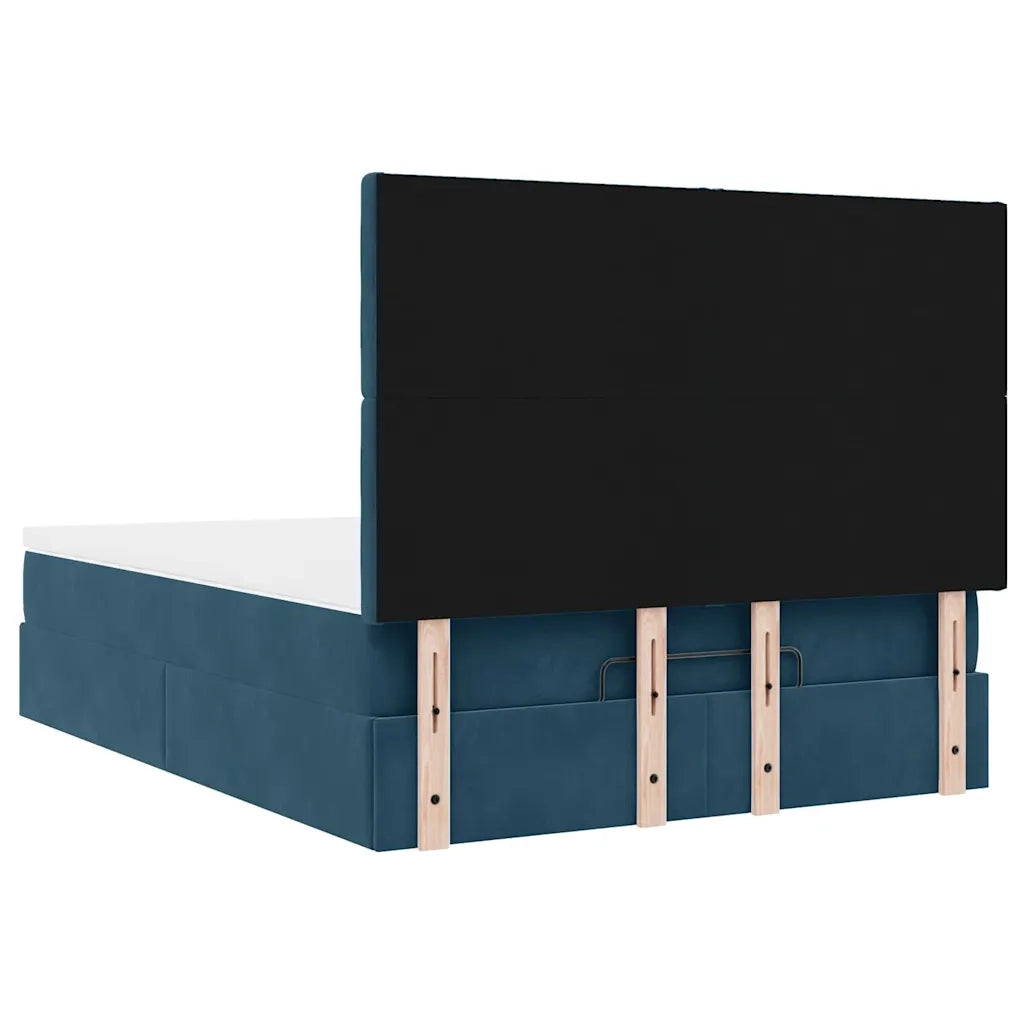 Struttura Letto Pouf con Materassi 140x190 cm in Velluto 3314466