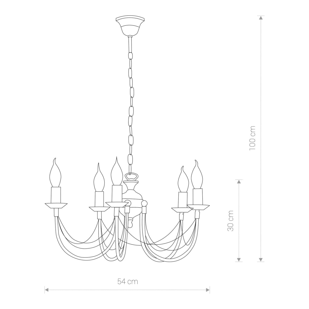 Lampadario Nowodvorski ARES metallo nero oro Ø54cm 5xE14