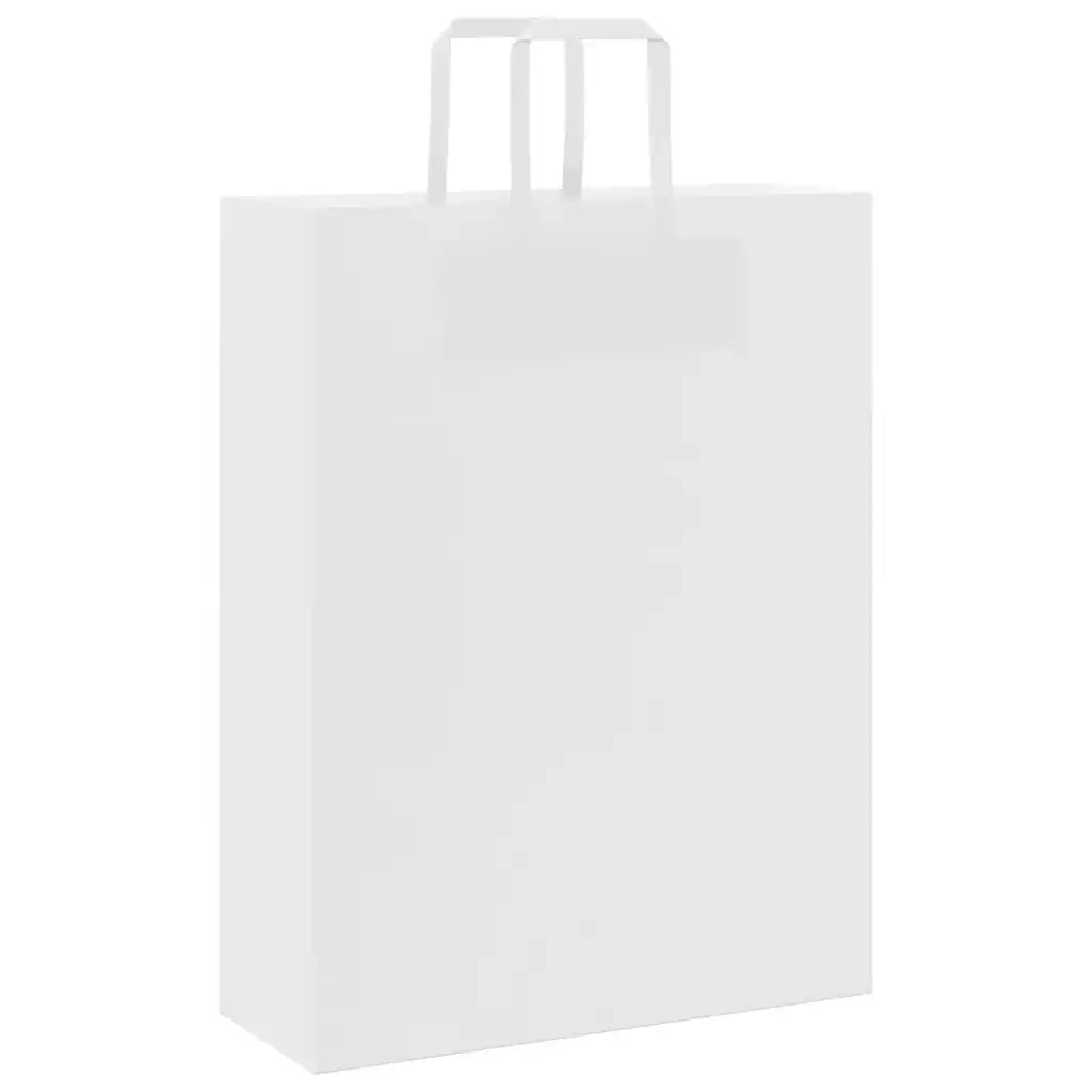 vidaXL Sacchetti di Carta 250 pz con Manici Bianchi 32x12x42 cm