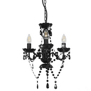 Lampadario con Perline Nero Tondo 3 E14 CFW1839241