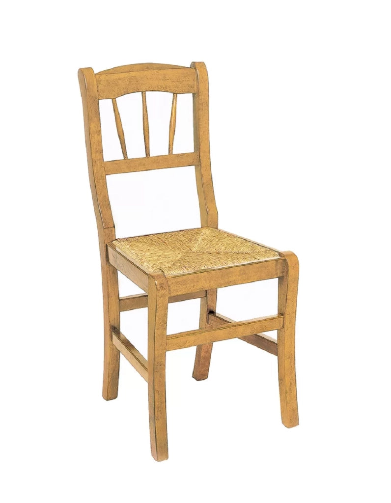 Set 2 sedie rustica in legno di rovere tinta naturale seduta paglia - Mobili 2G