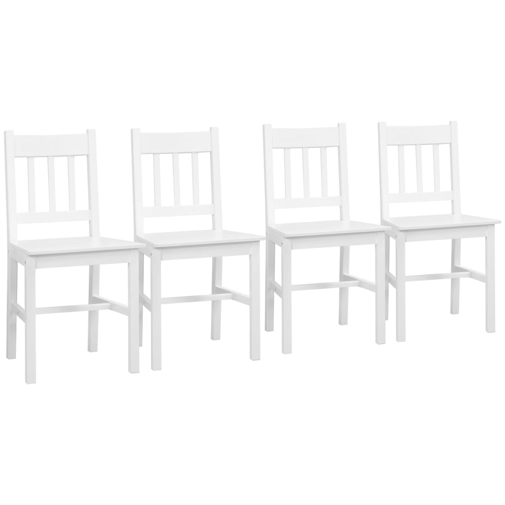 Set 4 Sedie da Pranzo in Massello ¨C zephmum ¨C Bianco 41x46.5x85.5 cm