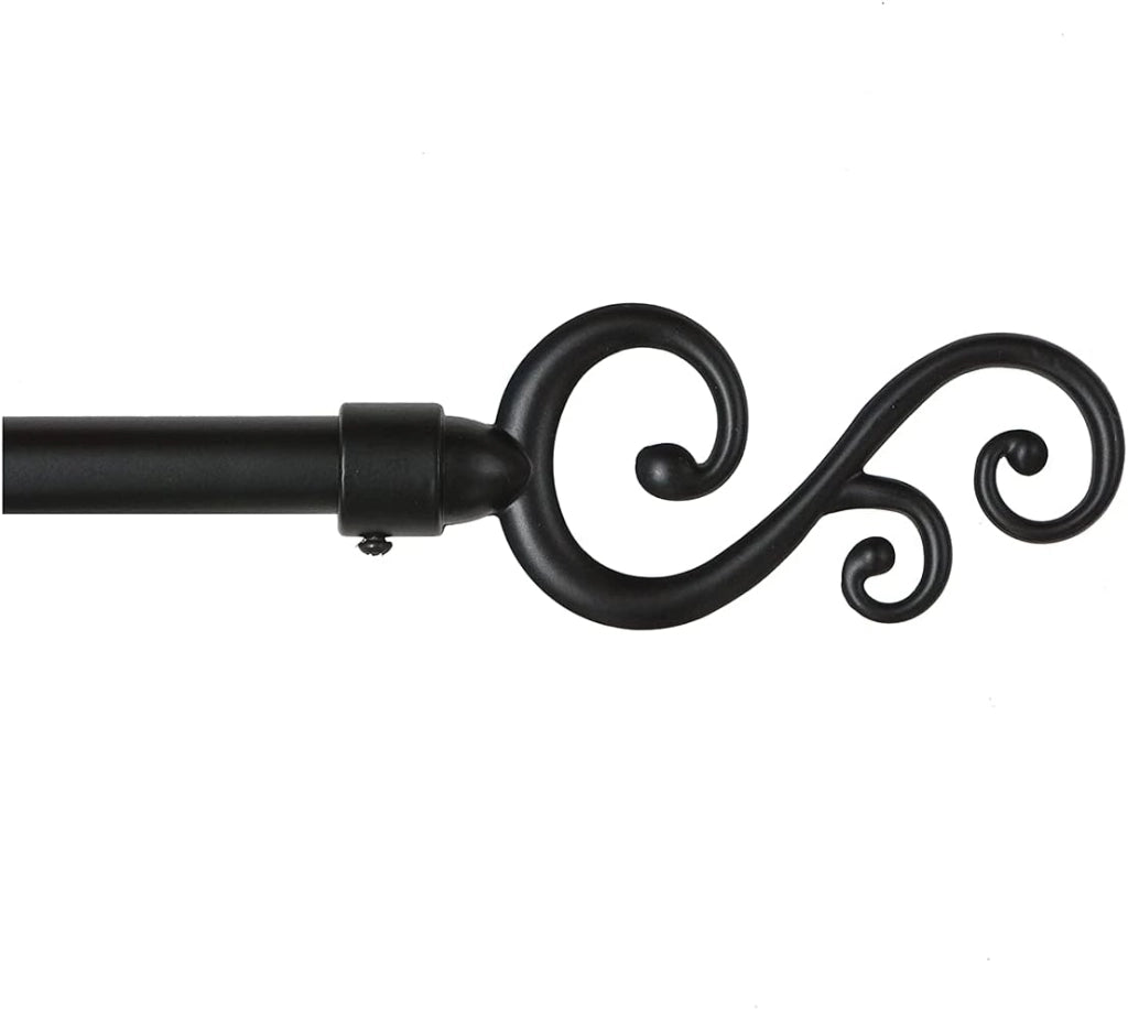 Bastone Tenda Ferro Estendibile 160-300 Asta Scorritenda modello Spirale Nero