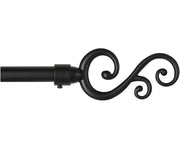 Bastone Tenda Ferro Estendibile 160-300 Asta Scorritenda modello Spirale Nero