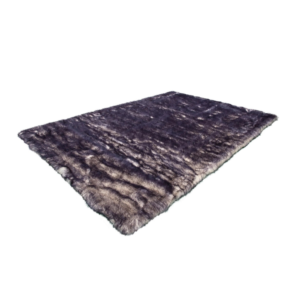Tappeto Crown 100 in ecopelliccia bianca e lilla 160x230 cm