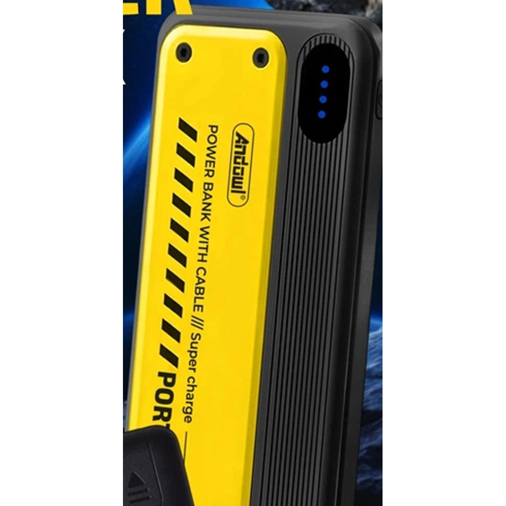 Trade Shop - Power Bank Portatile Q-dc98 12000mah 10,5w 5v/2.1a Con Cavi Integrati Indicatori Led -