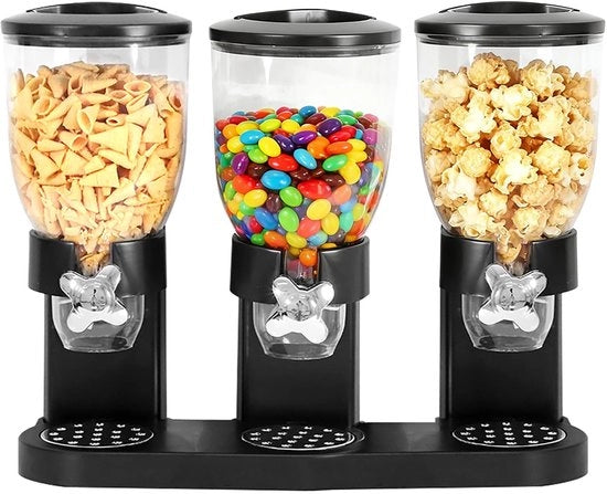 Set di dispensatori di muesli da 3 pezzi - a tenuta d'aria - contenitore di archiviazione - organizzatore di cucina con coperchio - 2 litri - spazievenditore