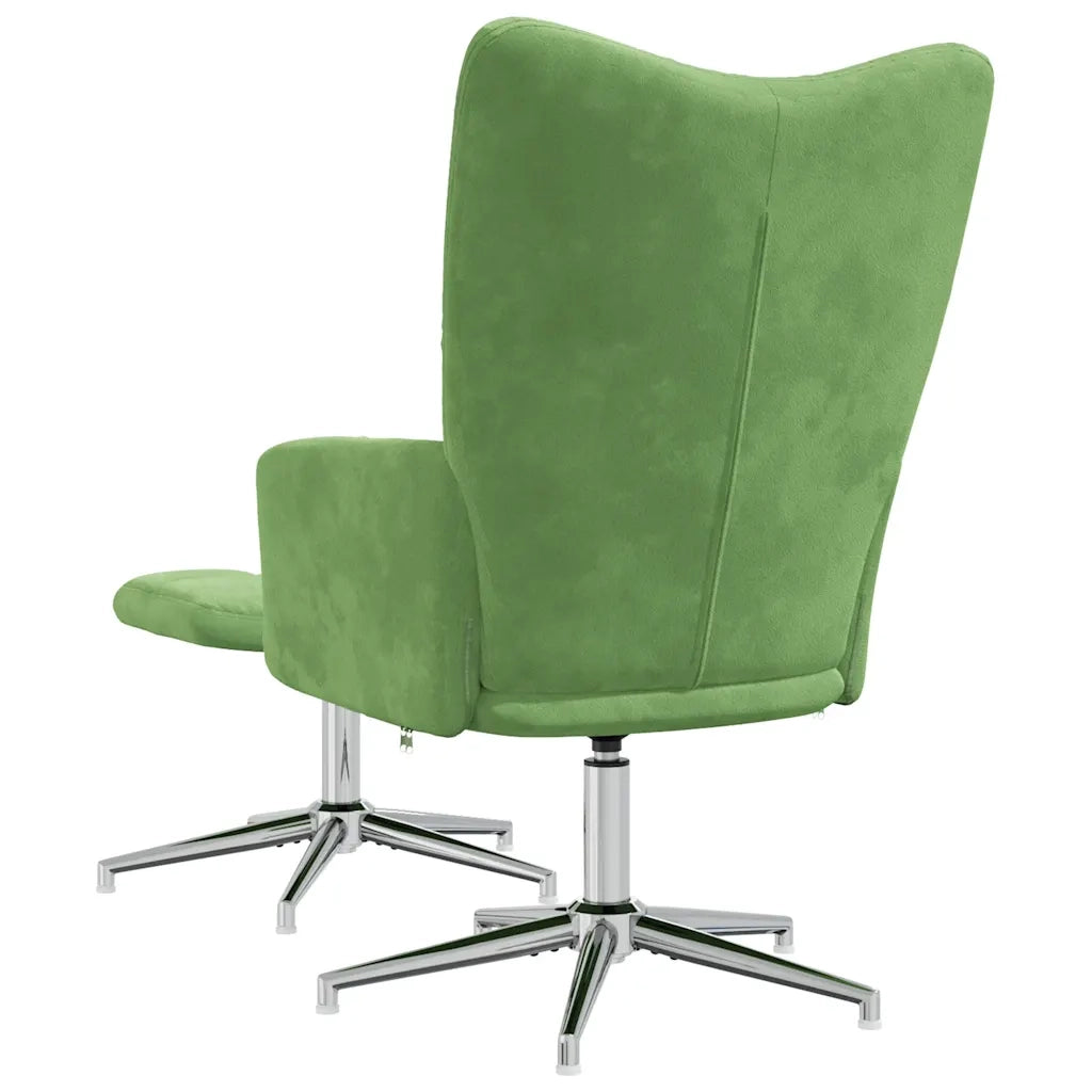 Poltrona Relax con Poggiapiedi Verde Chiaro in Velluto 328131