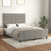 Giroletto senza Materasso Grigio Chiaro 140x200 cm Velluto 3125940