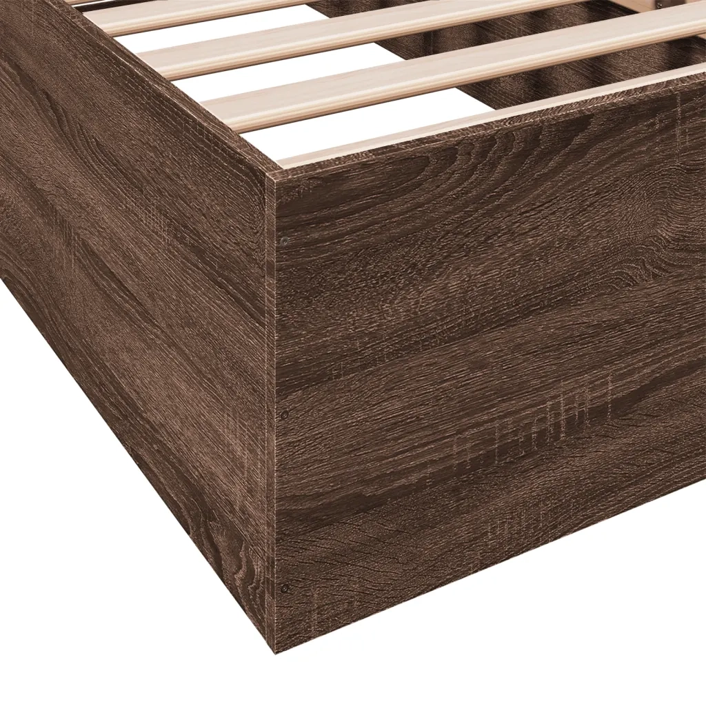 Giroletto-Struttura Letto Rovere Marrone 90x200 cm in Legno Multistrato 413544