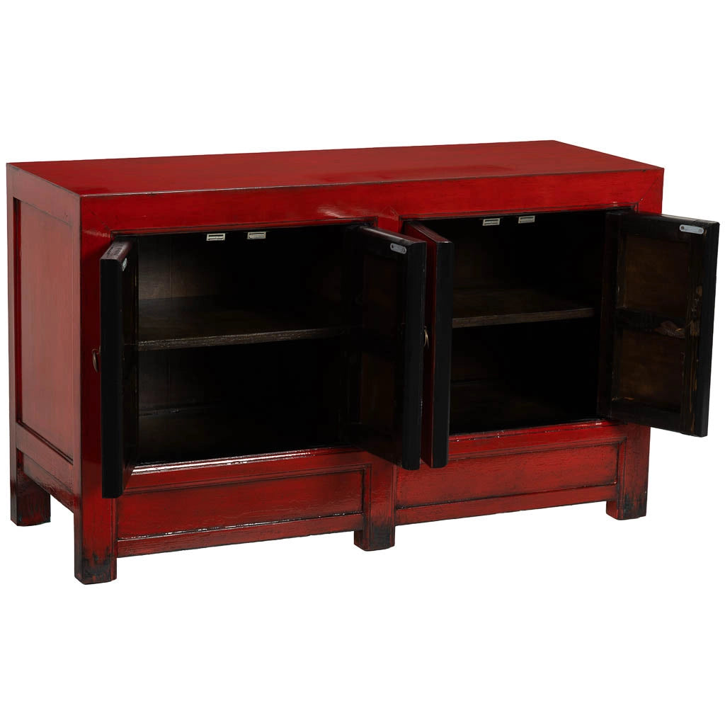 Credenza in legno rosso 120x45x71h cm