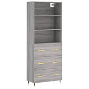 Credenza | Madia | Buffet da pranzo | Armadio da pranzo Grigio Sonoma 69,5x34x180 cm in Legno Multistrato